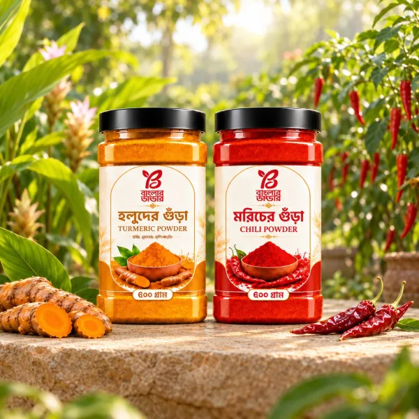 1 kg Chili & Turmeric Powder Combo - ১ কেজি মরিচ ও হলুদের কম্বো